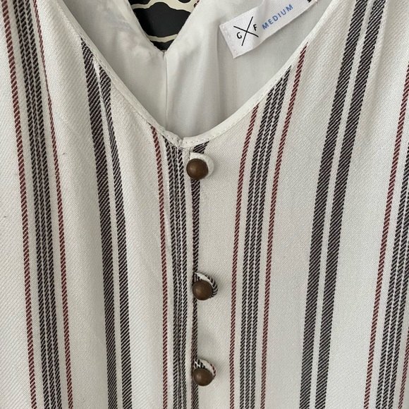 Gentle Fawn Anise striped button front mini dress M - Picture 6 of 10